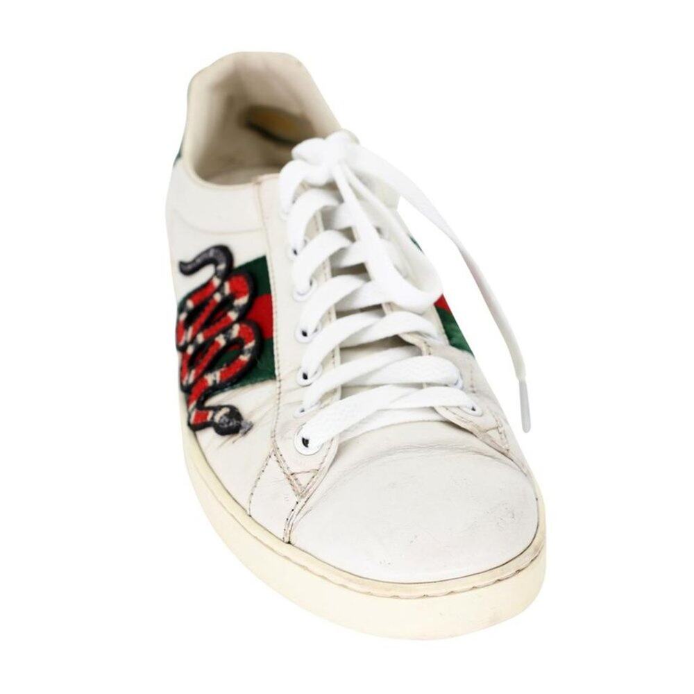Gucci Ace Snake Embroidered 8.5 Leather Low-top Men's Sneakers GG-S0805P-0008 - Picture 8 of 12